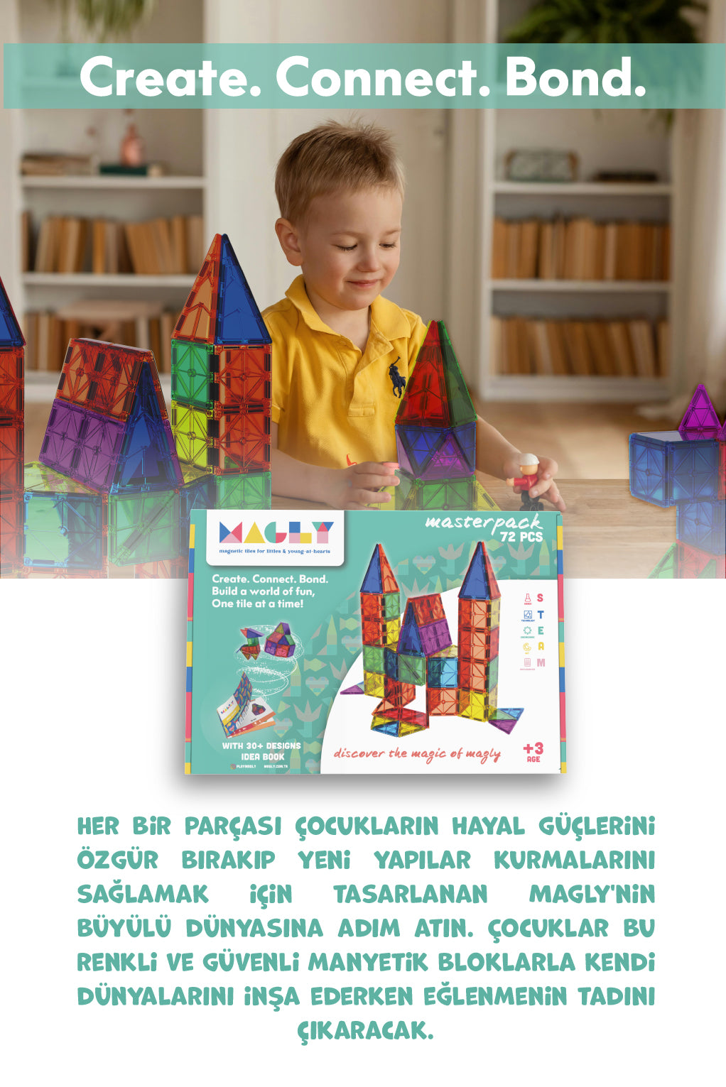 Magly Manyetik Yapı Blokları - 72 Parça