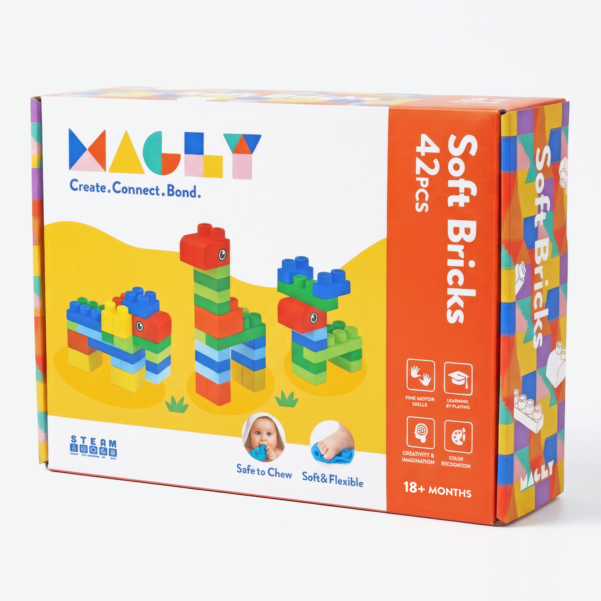 その他 maggy Magly Soft Bricks Yumuşak Yapı Blokları - Çocuklar İçin Renkli Esnek 4